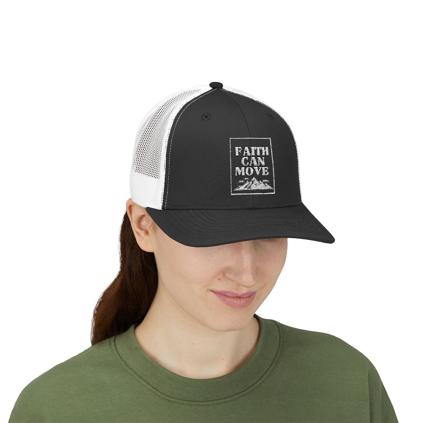 Faith Can Move Mountains Snapback Trucker Cap